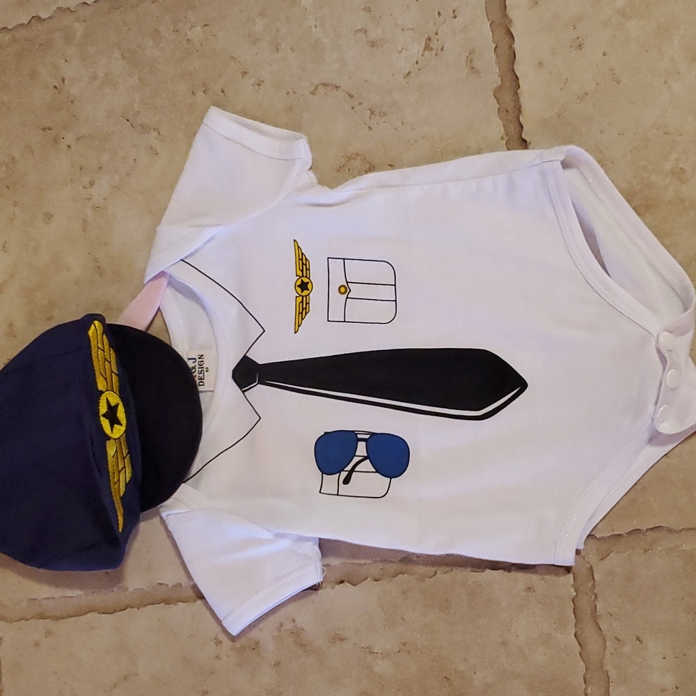 Baby Pilot Onesie with Hat